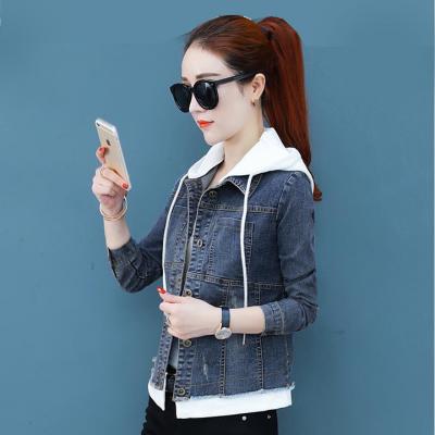 ÁO KHOÁC JEAN NỮ PHỐI NÓN TRẮNG - NK332
